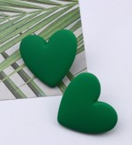 Øreringe - Store hjerter - skønne hjerteøreringe, mørk grøn